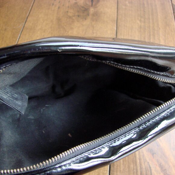 YSL Yves Saint Laurent Daring Black Makeup Bag Pouch Cosmetics Shiny Black - Picture 8 of 8